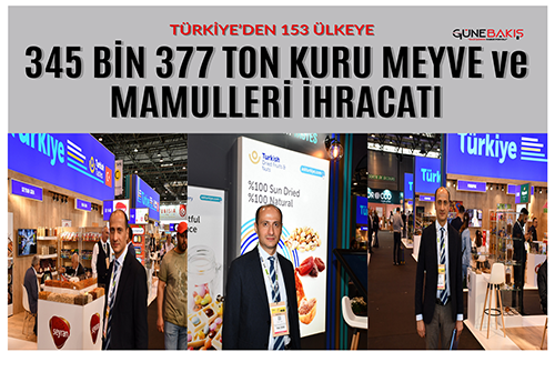 Türkiye’den 153 ülkeye 345 bin 377 ton kuru meyve ve mamulleri ihracatı