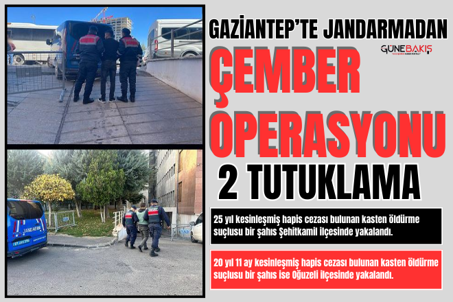 Gaziantep’te Jandarmadan Çember Operasyonu: 2 tutuklama