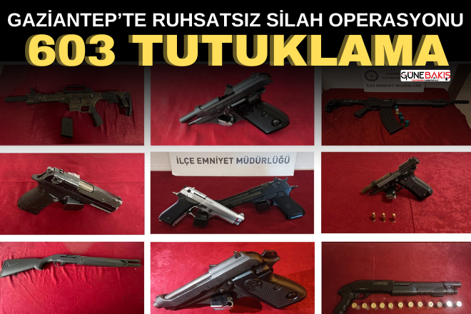 Gaziantep’te ruhsatsız silah operasyonu: 603 tutuklama