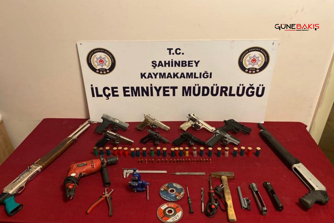 Gaziantep’te kaçak silah imalatına ve ticaretine baskın 2 gözaltı