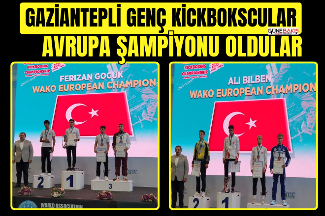 Gaziantepli genç Kickbokscular Avrupa Şampiyonu oldular