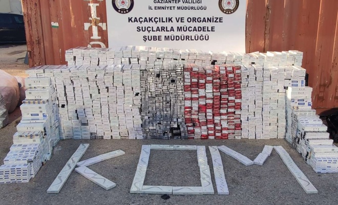 Gaziantep'te 33 bin paket gümrük kaçağı sigara ele geçirildi