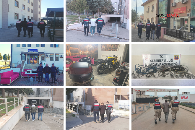 Gaziantep’te  Jandarma’dan hırsızlara operasyon:  31 gözaltı