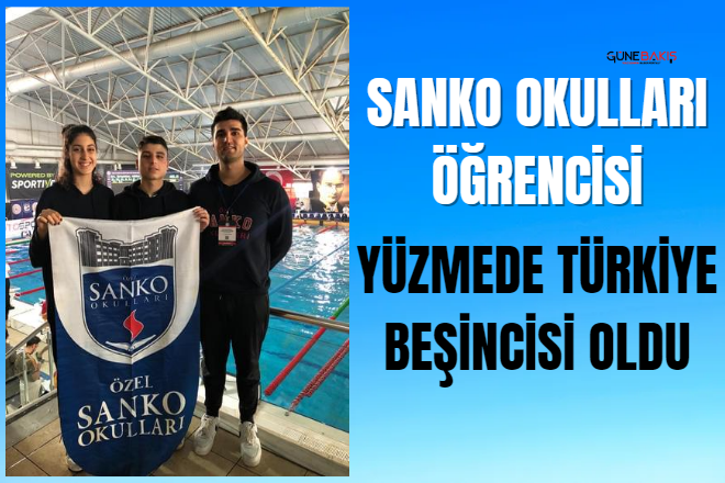 Sanko Okulları öğrencisi yüzmede Türkiye beşincisi oldu