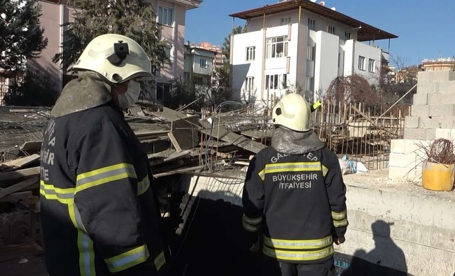 Gaziantep'te çöken inşaatta göçük; 2 işçi yaralandı