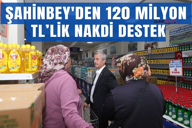 Şahinbey'den 120 milyon TL'lik nakdi destek