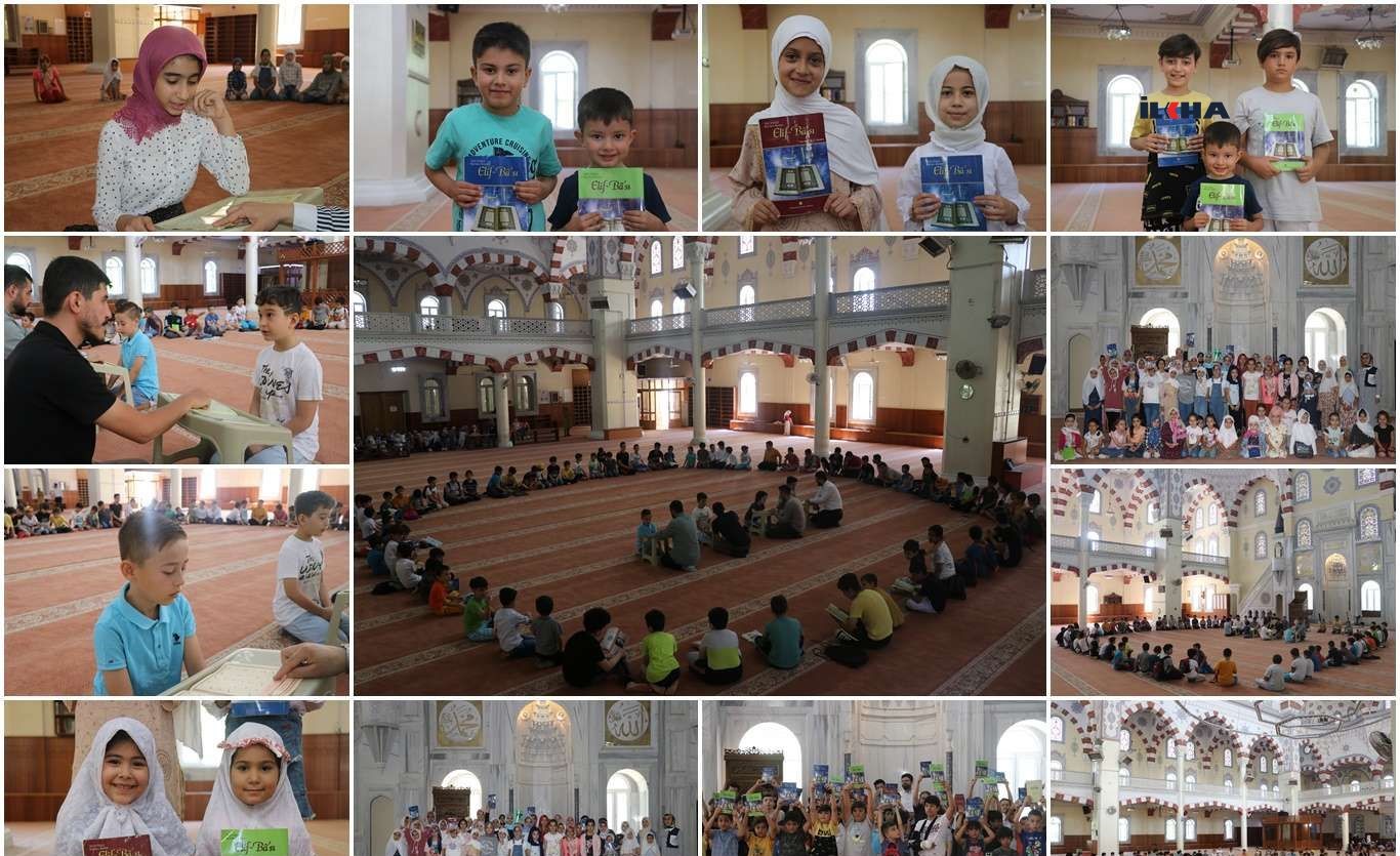 Cami öğrencileri eğlenerek Kur’an-ı Kerim okumayı öğreniyorlar.