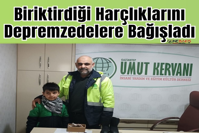 Küçük Mustafa, biriktirdiği harçlıklarını depremzedelere bağışladı