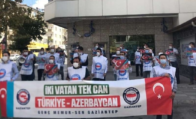 Gaziantep'te Genç Memur-Sen'den Azerbaycan'a destek açıklaması
