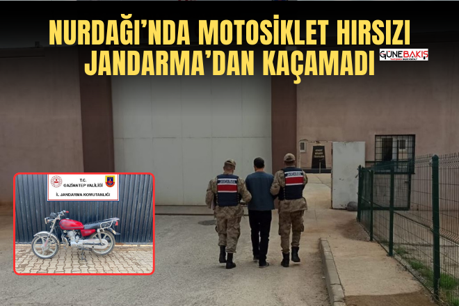 Nurdağı’nda motosiklet hırsızı Jandarma’dan kaçamadı