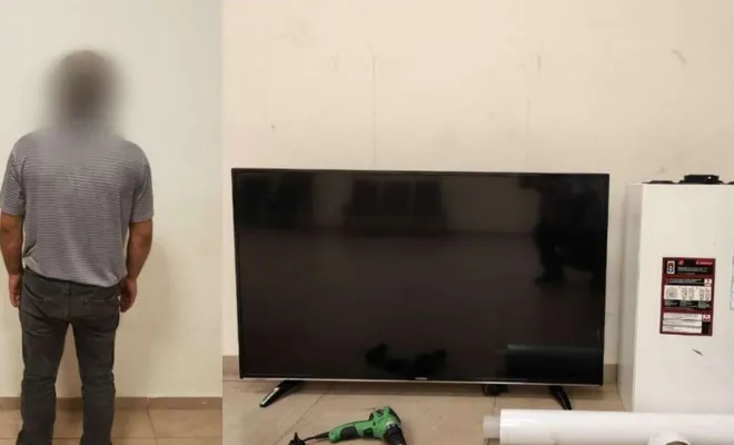 Çaldığı malzemelerle birlikte yakalandı