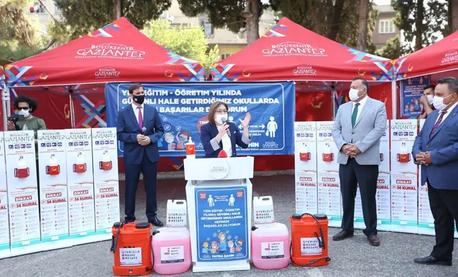 Gaziantep’te okullara hijyen malzemesi dağıtıldı