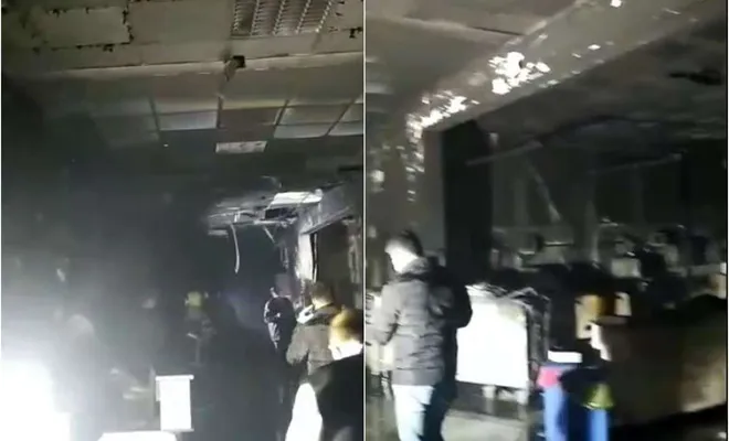 Patlamadan sonraki görüntü hastanedeki tahribatı gözler önüne serdi