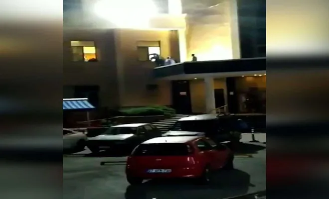 Gaziantep’teki hastane yangınında yaşanan panik kameralara yansıdı