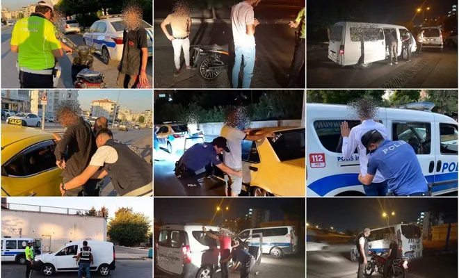 Gaziantep'te trafik denetimlerinde 174 kişi gözaltına alındı
