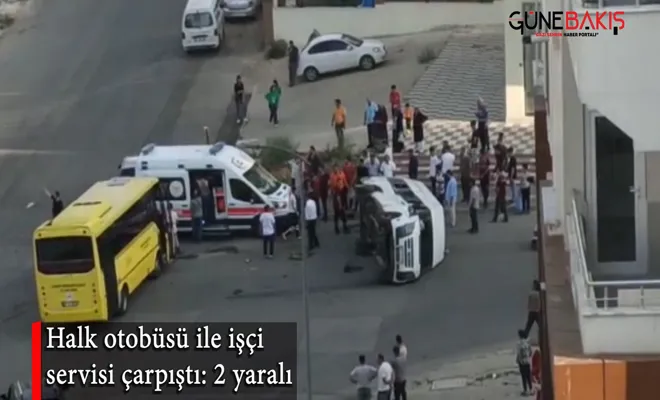 Halk otobüsü ile işçi servisi çarpıştı: 2 yaralı