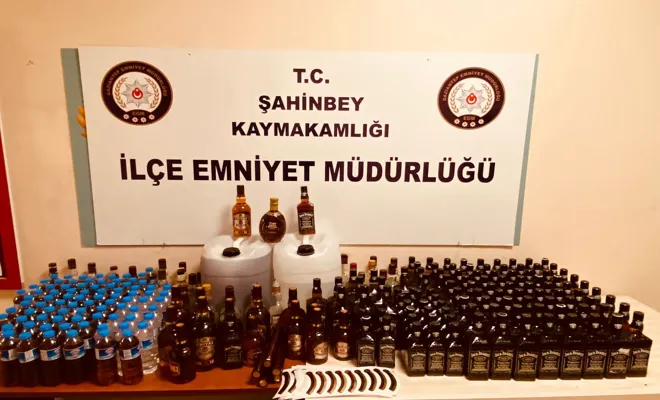 Gaziantep'te 261 litre kaçak alkol ele geçirildi