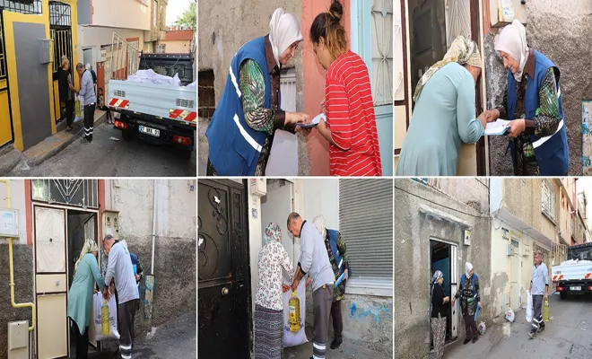 Şehitkamil’den dar gelirli ailelere gıda yardımı