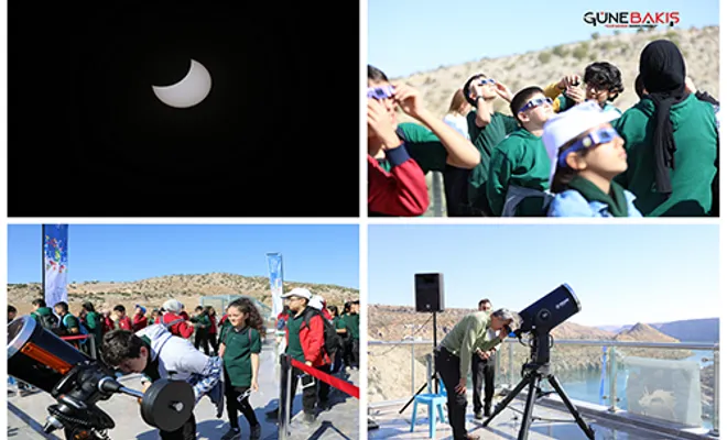 Gaziantep’te güneş tutulması Rumkale’de ilgiyle gözlemlendi