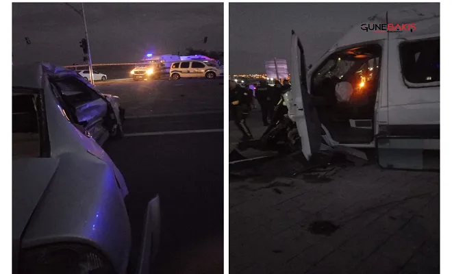 Gaziantep’te işçi servisi ile otomobil çarpıştı: 1 ölü, 15 yaralı