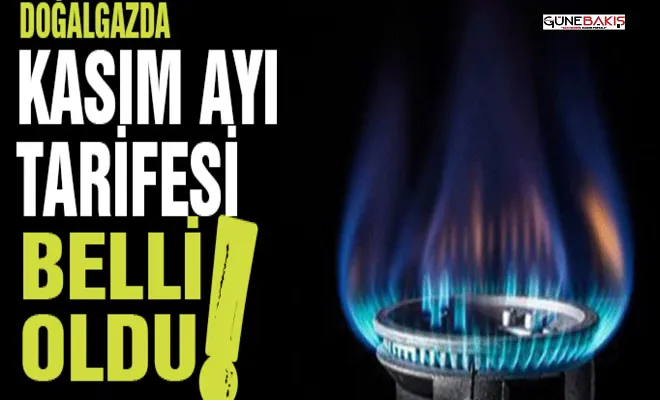 Doğalgazda kasım ayı tarifesi belli oldu