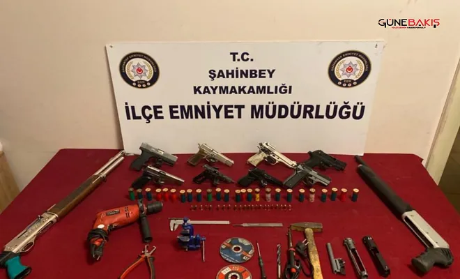 Gaziantep’te kaçak silah imalatına ve ticaretine baskın 2 gözaltı