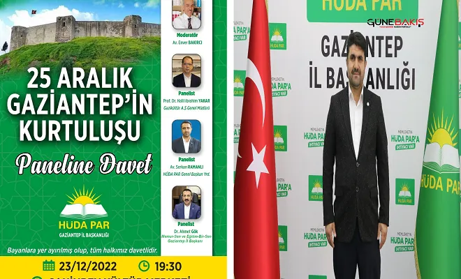 HÜDA PAR’dan Gaziantep’in Kurtuluşu paneline davet
