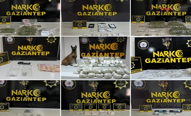 Gaziantep’te uyuşturucu operasyonları: 33 tutuklama
