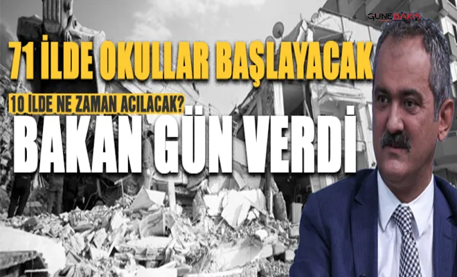 Bakan Özer 10 il için gün verdi