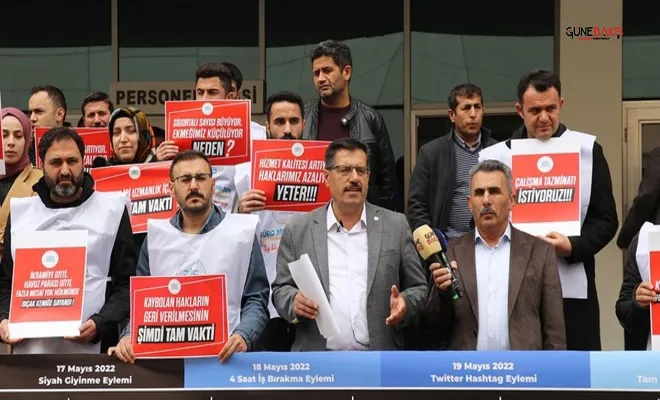 SGK çalışanları haklarını istiyor