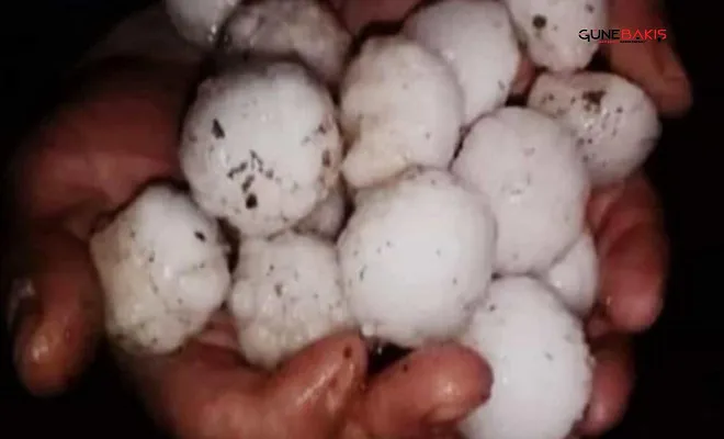 Gaziantep'te ceviz büyüklüğünde dolu yağışı