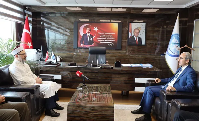 Diyanet İşleri Başkanı Erbaş’tan Rektör Demir’e hayırlı olsun ziyareti