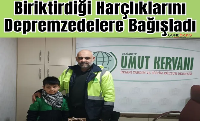 Küçük Mustafa, biriktirdiği harçlıklarını depremzedelere bağışladı