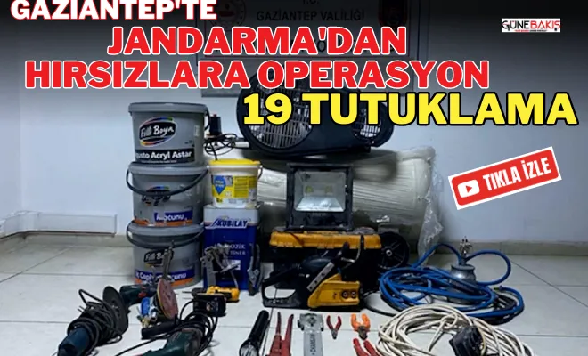 Gaziantep'te Jandarma'dan hırsızlara operasyon: 19 tutuklama
