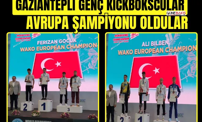 Gaziantepli genç Kickbokscular Avrupa Şampiyonu oldular