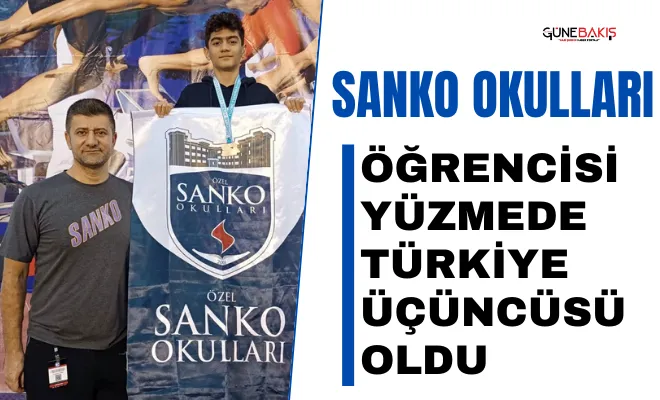SANKO Okulları öğrencisi yüzmede Türkiye üçüncüsü oldu