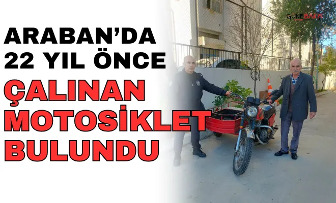 Araban’da 22 yıl önce çalınan motosiklet bulundu