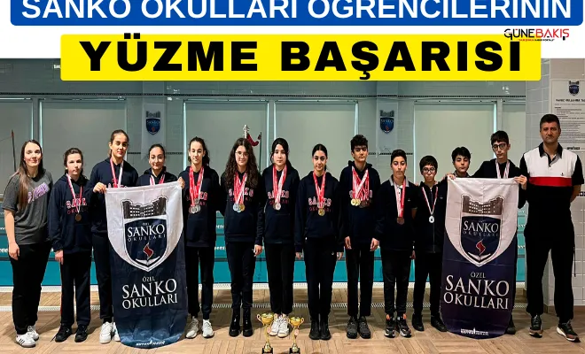 SANKO okulları öğrencilerinin yüzme başarısı