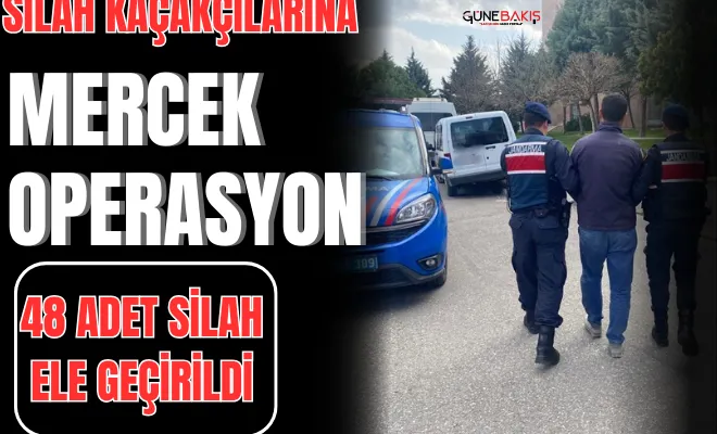 Silah kaçakçılarına mercek operasyonu; 48 adet silah ele geçirildi.