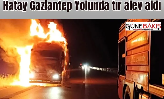 Hatay - Gaziantep yolunda tır alev aldı