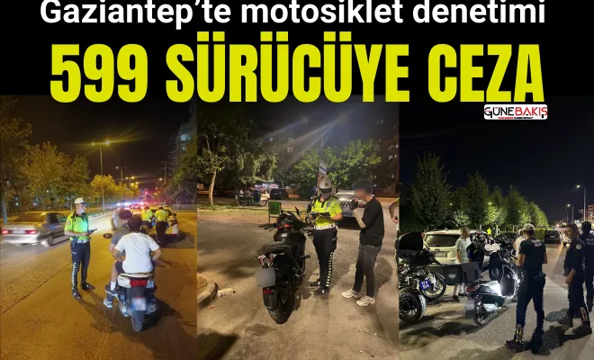 Gaziantep’te motosiklet denetimi: 599 sürücüye ceza