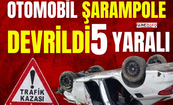 Gaziantep’te otomobil şarampole devrildi; 5 yaralı