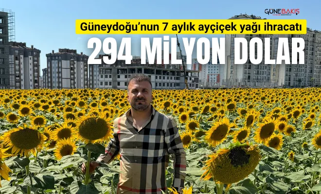 Güneydoğu’nun 7 aylık ayçiçek yağı ihracatı 294 milyon dolar