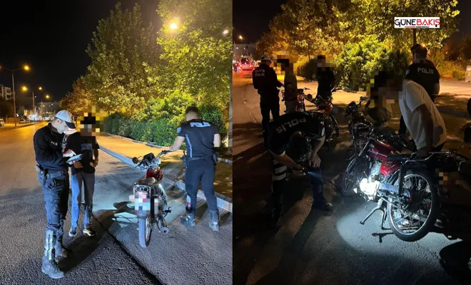 Gaziantep’te parklarda trafik denetimi: 59 motosiklet sürücüsüne ceza