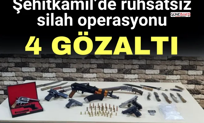 Şehitkamil’de ruhsatsız silah operasyonu: 4 gözaltı