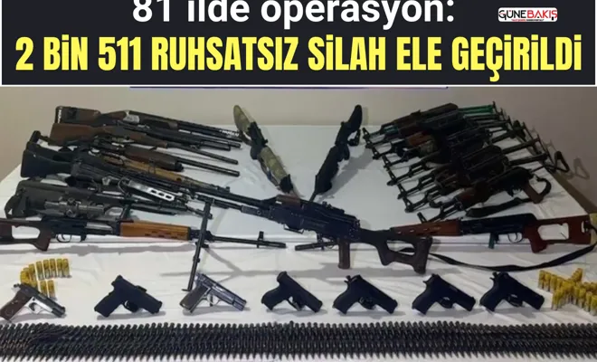 81 ilde operasyon: 2 bin 511 ruhsatsız silah ele geçirildi