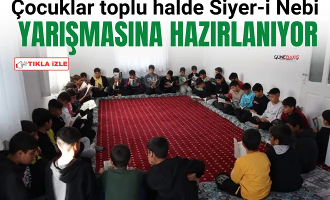 Çocuklar toplu halde Siyer-i Nebi Yarışmasına hazırlanıyor