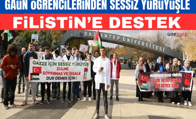 GAÜN Öğrencilerinden sessiz yürüyüşle Filistin’e destek 