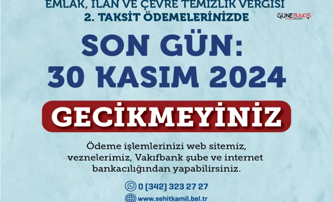 Vergi ödemelerinde son gün 30 Kasım