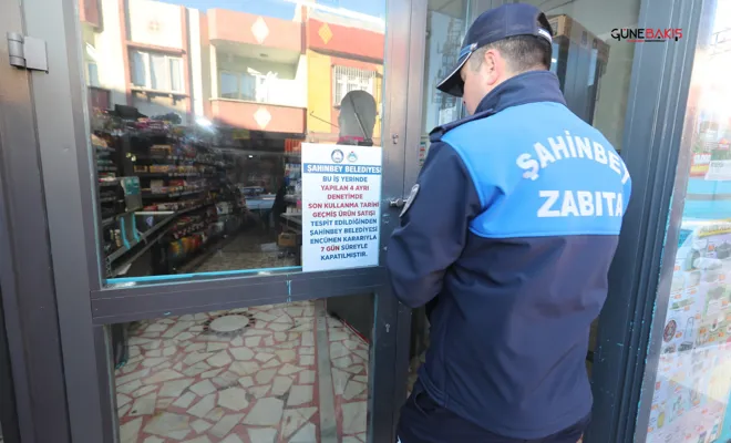 Şahinbey zabıta ekipleri zincir market şubesini kapattı